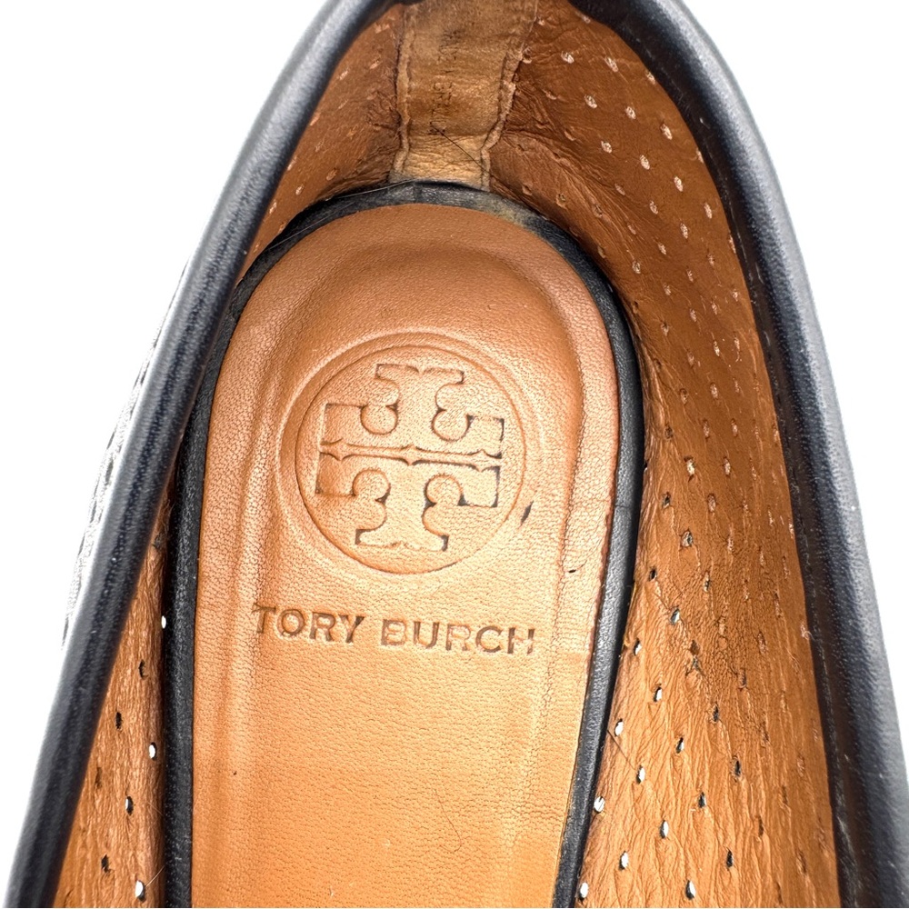 TORY BURCH Reva Perforated Ballet Flat - Navy Blue - Sz 7 - Picture 11 of 12